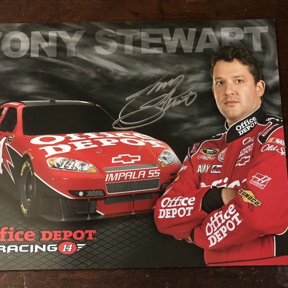 TONY STEWART 2010 OFFICE DEPOT CHEVY IMPALA #14 NASCAR AUTOGRAPHED Dad Gift - Picture 1 of 5
